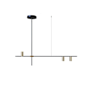 Miniatyrbillede 2 af 5: 3-armet 123cm Pendellampe Led Lysekrone Metal Geometrisk