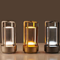 Miniatyrbilde 2 av 5: Lumison Krystall Lanterne Bordlampe, Bærbar Metall Bordlampe For Innendørs/utendørs, Oppladbar Led Lampe Silver