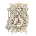 Miniatyrbillede 1 af 5: Ugle Skrivebords Stående Pendelur Mekanisk Model DIY 3D Træpuslespil