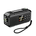 Miniatyrbillede 1 af 5: Udendørs Camping Nødradio Solenergi Håndsving Dynamo Radio Bt5.0/fm/am/noaa 2000mah Telefonoplader Powerk Lommelygte Sos BT5.0 Black