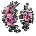 Miniatyrbillede 2 af 5: Bryllupsbue Blomsterkrans Sæt Af 2 DIY Rose Bue Dekoration