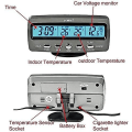 Miniatyrbillede 2 af 4: 4 i 1 Bil Auto LCD Spænding Temperatur Detektor Digital Display Termometer Kontrol Alarmur