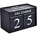 Miniatyrbild 1 av 4: Träkalender med block - Evig blockkalender med månads- och datumsvisning för hemmet eller kontoret