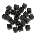 Miniatyrbillede 4 af 5: 50 stk. 6mm Glas Krystal Kvadratiske Terningperler Til DIY Smykkefremstilling Sort