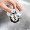 Miniatyrbillede 5 af 5: Kerne Push-Type Håndvaskprop Hurtig Tætning og Dræning Vandtæt Til Køkken Badeværelse Silver
