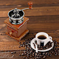 Miniatyrbild 4 av 5: Kaffebönor Kvarn Keramik Klassisk Trä Hand