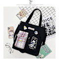 Miniatyrbillede 3 af 3: Skoletaske Æstetisk Sød Ita Tasker Crossbody Preppy Tote Taske Kawaii Rygsæk Pung Koreansk Papirvarer (sort, One Size)
