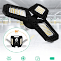Miniatyrbilde 2 av 5: 2 stk 80W LED Garasje Taklampe Deformerbar 3 Paneler E26