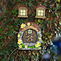 Miniatyrbilde 4 av 5: Fe-dør og -vinduer tredekorasjoner Gløder i mørket Utendørs hage trestatuer Miniatyrfe