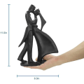 Miniatyrbillede 2 af 5: 28cm Resin Kysse Par Statuette - Sort Kærlighed Figur - Gave Til Jubilæum, Bryllup - Dekorativ