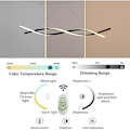 Miniatyrbilde 3 av 5: 2-lyset 80 cm LED-pendellampe i aluminium med linjedesign