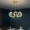 Miniatyrbillede 2 af 5: Led Pendellampe Loft 58cm Rustfrit Stål Lysekrone Metal