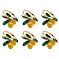 Miniatyrbillede 1 af 5: 6 stk. Citron Servietringe Servietring Borddekoration Guld