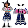 Miniatyrbilde 1 av 4: Vampirina Barn Jentekostyme Flaggermus Hodebånd Antrekk Fancy Up 6-7 Years