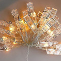 Miniatyrbilde 4 av 4: Varme hvite LED-fotolysstreng Bryllupsdekorasjon 20 klips
