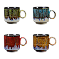 Miniatyrbild 4 av 5: 150ml 2-pack Stora Keramiska Kaffe Koppar Grov Keramik Tekopp