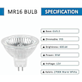 Miniatyrbillede 2 af 5: GU5.3 35W 12V Halogenpære, MR16 Halogen Spotpære, Pakke med 6