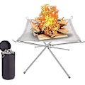 Miniatyrbillede 1 af 4: Foldbar Campfire BBQ-Stativ, Bærbar Ildplads Udendørs Stativ