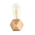 Miniatyrbillede 1 af 4: Træbordlampe, Lille Sengelampe Med Træbund, Dejlig Natlampe