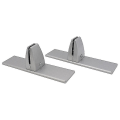 Miniatyrbilde 1 av 3: Skrivebords-klips i aluminiumlegering, forlenget flat bunn, akrylrammeklips, fast klips (sølv) (2 stk)