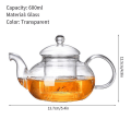 Miniatyrbilde 5 av 5: 600ml Tekanne Sett Varmebestandig Glass Kung Fu Te Sett Puer