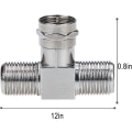 Miniatyrbillede 5 af 5: Koaksialkabel Splitter, Tv Splitter 2 Ind 1 Ud 2-pak F-Type Rg6 Han Til 2 F Hun 3-vejs Kabel Splitter Coax T-Connector Adapter Til Video Vcr Antenne
