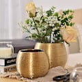 Miniatyrbilde 3 av 5: Gyllen Moderne Minimalistisk Keramisk Rund Vase For Innendørs Og Utendørs Dekorative Sukkulenter