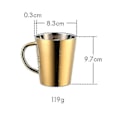 Miniatyrbillede 2 af 5: 300ml Rustfrit Stål Kaffe Kop med Bærehåndtag - Guld