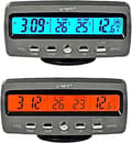 4 i 1 Bil Auto LCD Spänning Temperatur Detektor Digital Display Termometer Kontroll Alarm Klocka