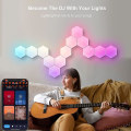 Miniatyrbild 2 av 5: 3-pack Hexagonala Tuya Wifi Bluetooth Rgbic Vägglampor