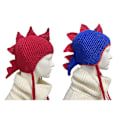 Miniatyrbilde 5 av 5: Dinosaur Beanie Morsom Hatt Dinosaur Øreklaffhatt Strikket Dinosaurhatt Mohawk Hatt Red