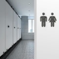 Miniatyrbild 5 av 5: 2 st Toalettskyltar i Trä Unisex Självhäftande Varningstecken Män Kvinnor Logotyp Badrum