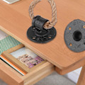 Miniatyrbilde 4 av 5: Vintage Drop Ring Skuffhåndtak Hemp Tau Svart Bronse Skaptrekk Skaphåndtak Håndtak Møbler