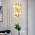 Miniatyrbilde 4 av 5: 3-armet Vegglampe i Messing med Krystallglass