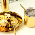 Miniatyrbilde 5 av 5: Kaffekrus i rustfritt stål med lokk, praktisk krus ølkrus med håndtak lokk dobbeltlags krus (farge: gull) (1 stk)