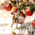 Miniatyrbild 4 av 4: Personligt Ko-Hängsmycke för Julgran - Juldekoration D