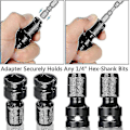 Miniatyrbild 4 av 4: 4 st Impact Adapter 1/2 Kvadratdrivning till 1/4 Hexskaft Socket Adapter