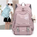 Miniatyrbild 4 av 5: Multifickskola Ryggsäck Nylon Dagryggsäck Casual Ryggsäck För Tonåringar Ungdom Gray