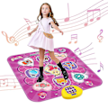 Miniatyrbild 1 av 5: Dansmatta, Musikaliska Dansgolvmattor för Barn med LED-lampor 5 Spellägen, Elektronisk Dansplatta Leksak Födelsedagspresenter för Ålder 3 4 5 6 7 8 9 År Gammal Purple