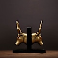 Miniatyrbillede 4 af 5: Bogstøtter Et Par Guld Tyrehoved Harpiks Kunst Bogstøtte Figurer Statuer