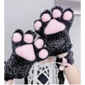 Miniatyrbild 2 av 4: Cosplay Djur Katt Varghjort Hund Räv Tassar Klor Vantar Handskar (rosa Svart) (1 par)