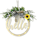 Pikkukuva 1 / 5: Tervetuloa-kyltti, Rustic Wooden Welcome Door Garland LED-valoketjuilla, 30 cm Tervetuloa-kyltti Verannan Koristeluun