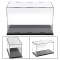 Miniatyrbillede 1 af 5: 30cm Perspex Akryl Displaykasse H-boks Plastbase Støvfri Figur Trofæ