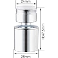 Miniatyrbilde 3 av 5: 24mm Dobbel Funksjon Kjøkkenkran Aerator, Acs Sertifisering, Hanngevinde Krom (m24)