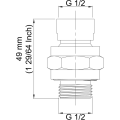 Miniatyrbillede 3 af 5: Brus Showerforbindelseskugleled Justerbar Bruseshower Svingbar Kugleadapter Messing Til Bruserarm