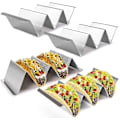 Miniatyrbillede 1 af 5: 4 Pakker Tacoholdere Rustfrit Stål Stativ Bakke Stil
