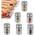 Miniatyrbillede 1 af 5: Krydderi-glaspakke med 6 krydderidrysteflasker, rustfrit stål, 90 ml, krydderiglas, gave