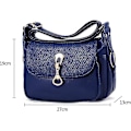 Miniatyrbild 2 av 5: Damer PU-läder Crossbody Väska Multi-ficka Messenger Väskor Handväska (blå) - Blå