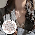 Miniatyrbild 4 av 4: Halsband med kristall-snöflinga för kvinnor, kubisk zirkon, smycke, present