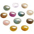 Miniatyrbillede 1 af 5: 12 stk Farverige Ringe Harpiks Akryl Chunky Trendy Smykker